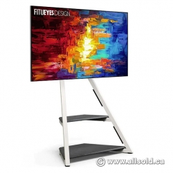 White FITUEYES Eiffel Series Floor TV Stand For 32-65" Screens